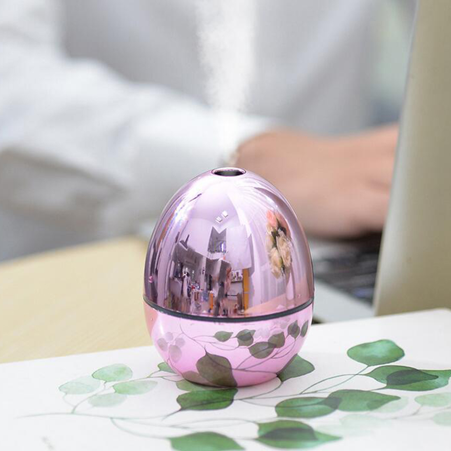 50ML Ultrasonic Office Home USB Mini Egg Shaped Air Humidifier for Baby Kid Happy New Year Gift