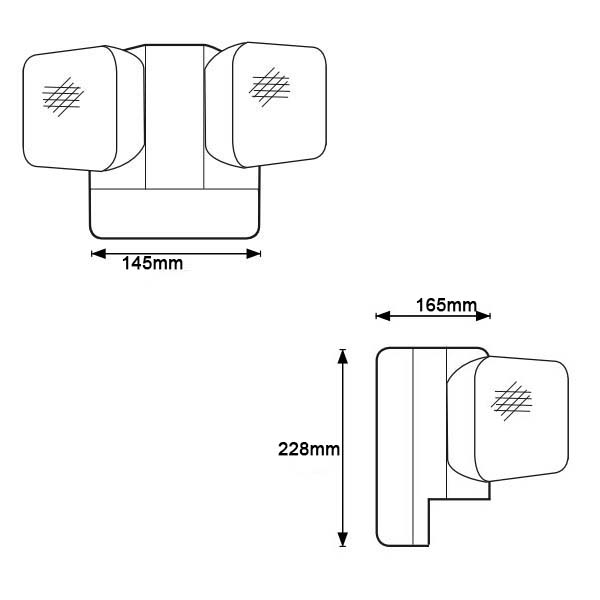 2*15 pcs LED Wall Surface Mounted Emergency Twin Spot Light Emergency Two Head Light