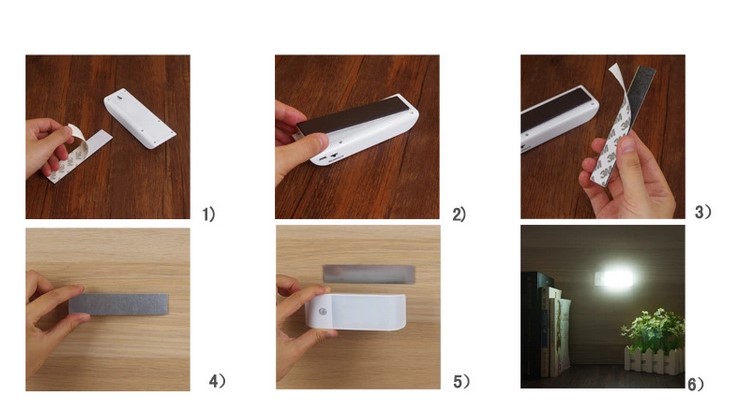 Rechargeable Cordless Lithium Battery Powered LED Motion Sensor Night Light