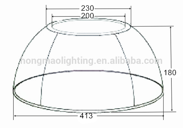 60 degree beam angle 16inch ufo high bay lighting pc reflector