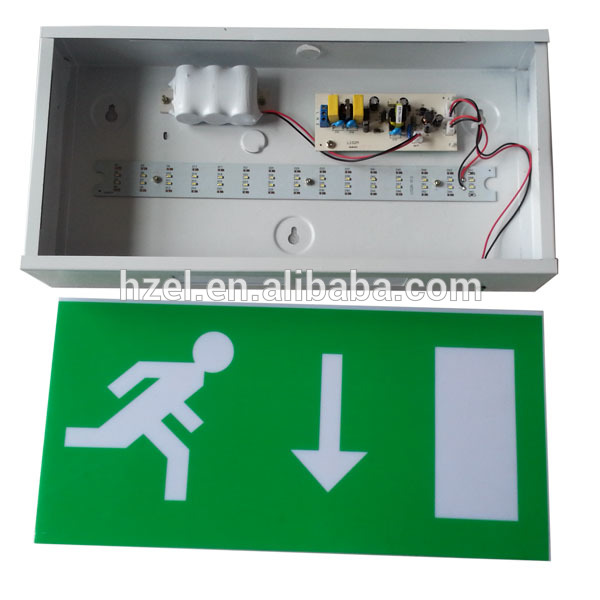 IP42 and Ni-Cd Battery Wall Surface Mounted Led Emergency Exit Light Sign