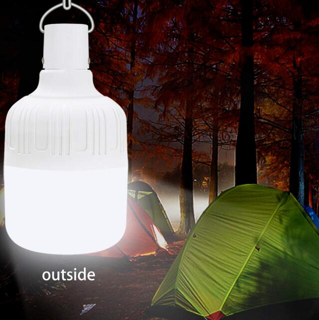 2 PACK E27 Rechargeable Led Bulb Outdoor Indoor 9W Emergency