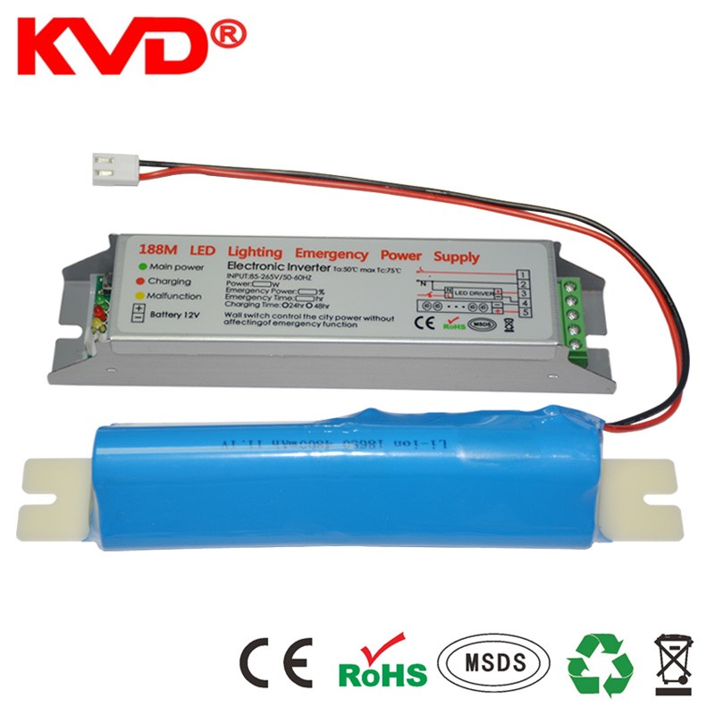 KVD rechargeable emergency led lights 18w 4inch and 5inch 6inch with battery power LED linear emergency  lights