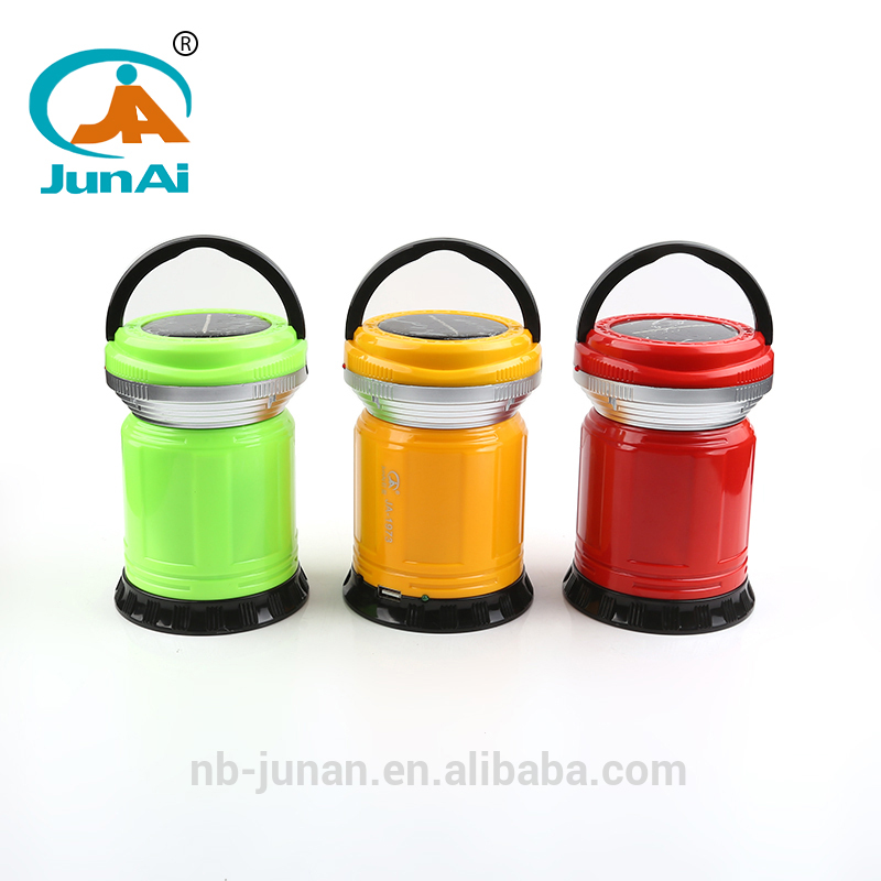 1 year warranty solar led camping lantern with usb output interface Model No. JA-1973