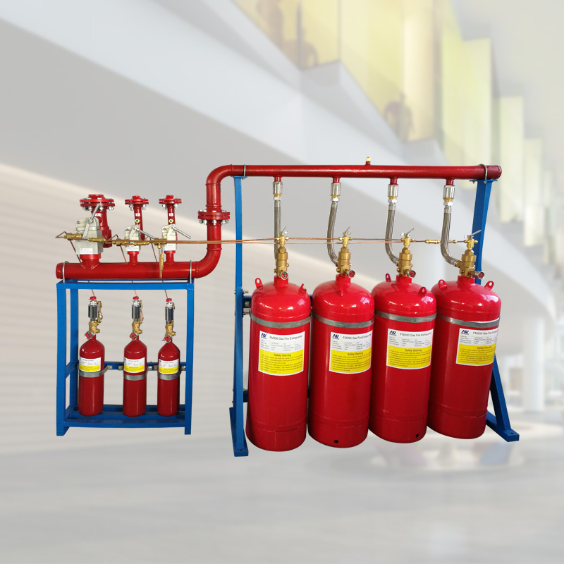 Asenware fm200 fire extinguishing system fighting fire with N2 driving pipe network type