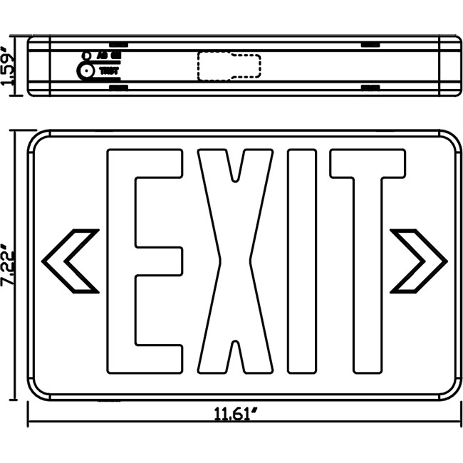 wall mounted led emergency lights red or green emergency exit sign