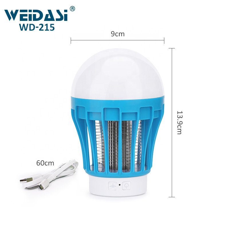 pest control rechargeable three gears led light mosquito killer bulb