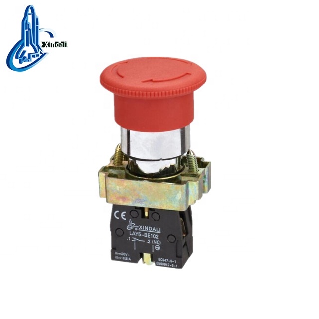 top sale mushroom head emergency stop push button switch LAY5-BS542