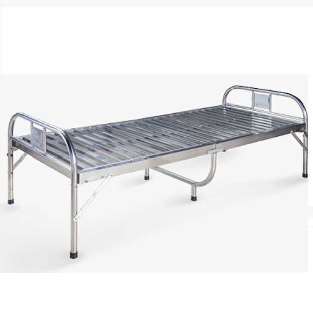 Hospital stainless steel folded bed with cheap price for patient use