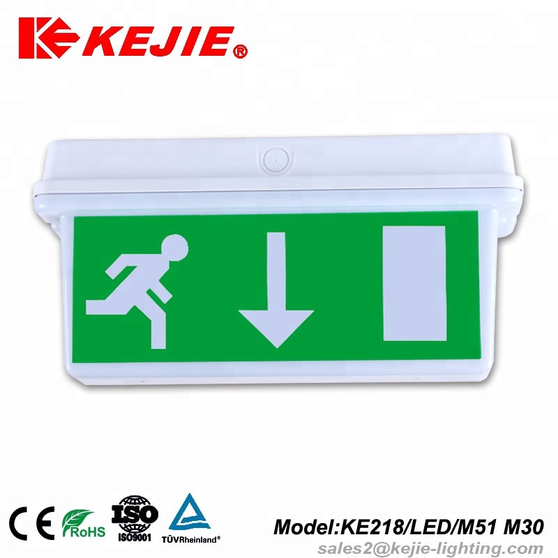 LED or T5 fluorescent tube single side emergency escape exit sign light