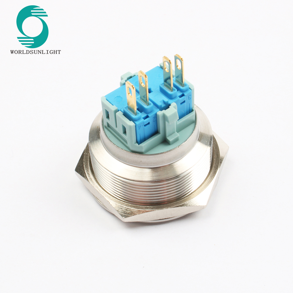 30mm 5A non-illuminated latching waterproof metal pushbutton switch