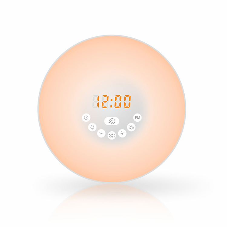 Digital alarm clock wake up light Sunrise Simulation & Sleep Aid Feature with FM Radio Speaker