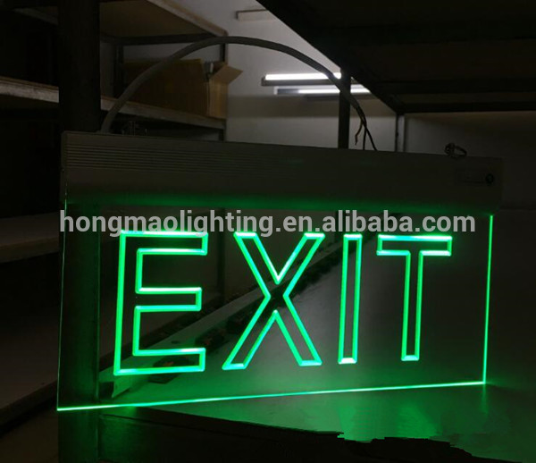 HONGMAO green LED photoluminescent wall mounted running man emergency light exit sign