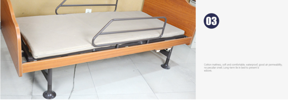 Factory produced luxury home care bed for hospital and personal family use with manual crank