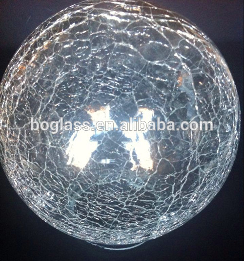 solar stainless steel glass ball light/ Crackle glass ball