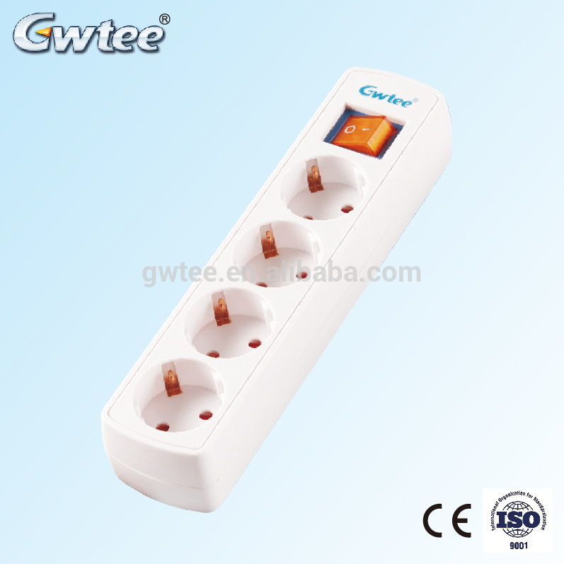 ABS plastic electrical European power strip 3 outlets