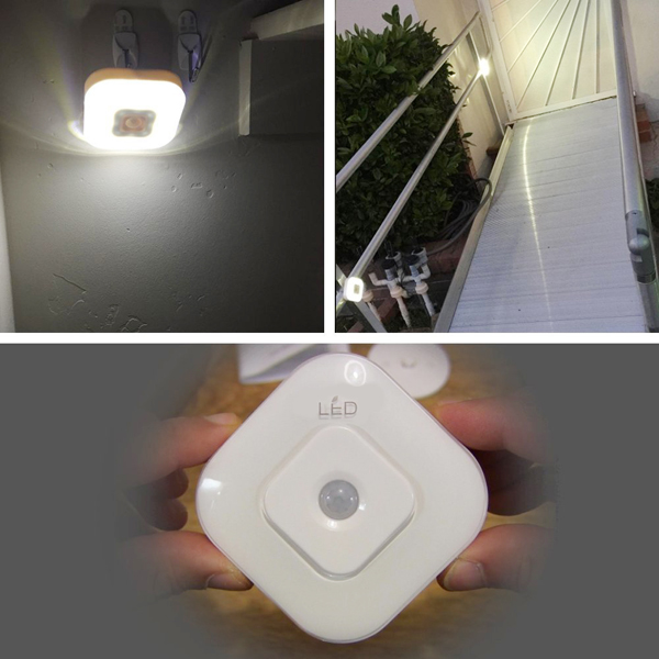 Plastic 1W 8 LED Indoor Motion Sensor Baby Night Light