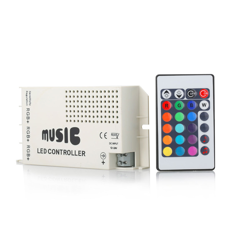 DC12V RF Music Controller with 24 Keys Remote for RGB LED Strip Light