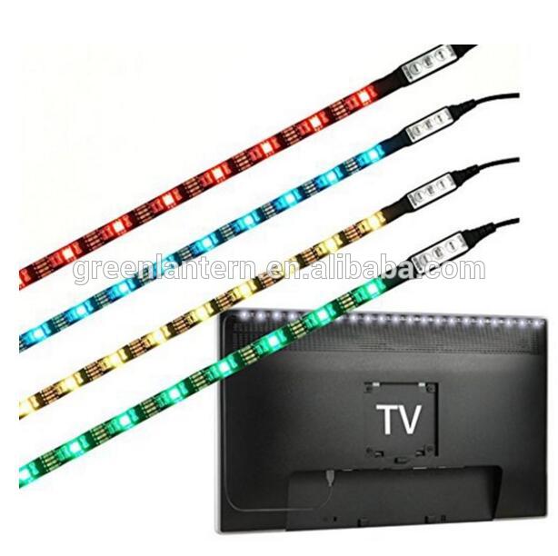 5V RGB LED strip USB Colour Changing TV PC Background light + remote control