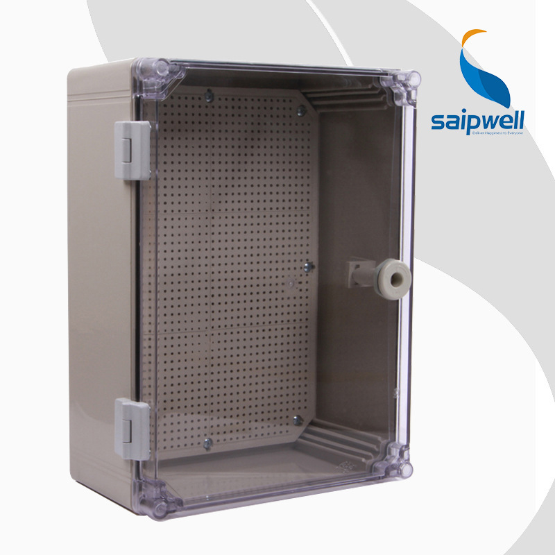 SAIPWELL Y IP66 SP-PT-403016 400*300*160 PC Material Transparent Cover With Lock Middle DoorWall Mounted Distribution Box