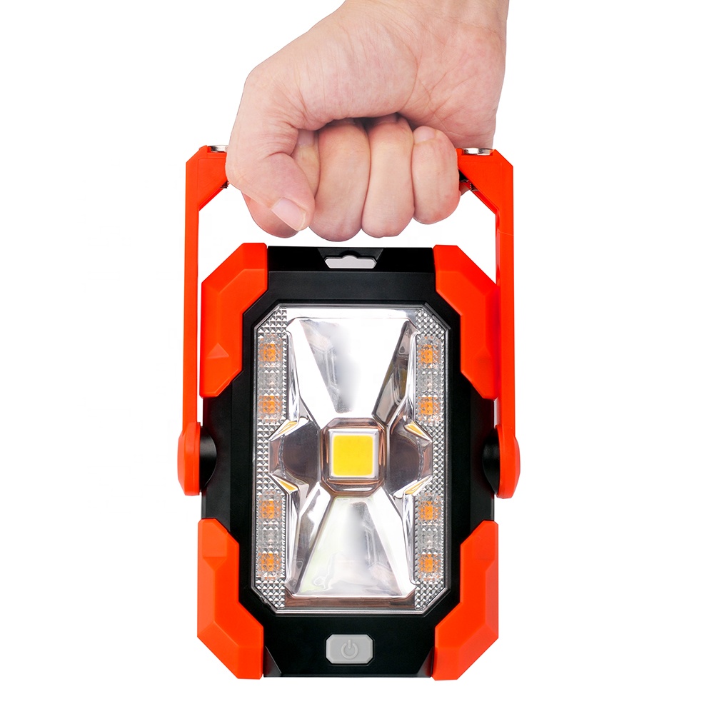 Camping mini hand floodlight 4400mAh 350LM magnetic rechargeable solar led work light with power bank USB cable and carabiner