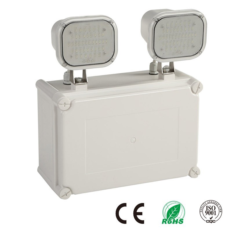 Twin Spot Rechargeable LED Emergency Bulkhead Light Fitting