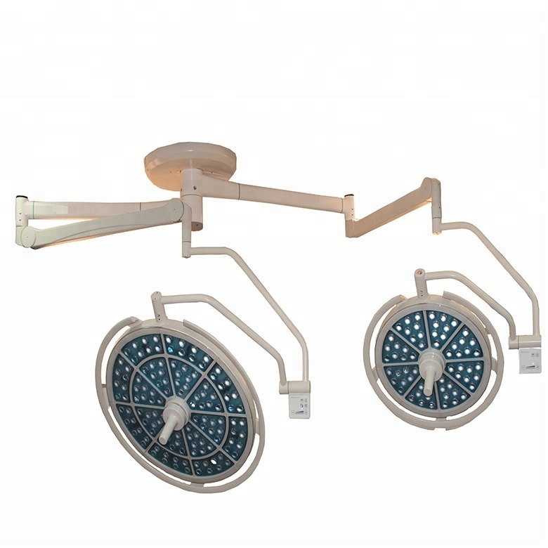 Hospital operation led double dome ceiling mount surgical light