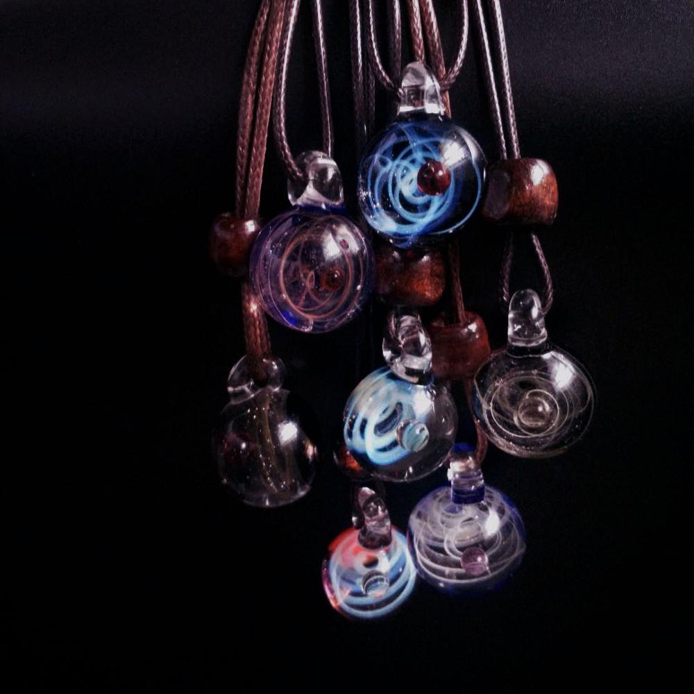 Fashion Pattern Universe Long Beads Gift Glass Pendant Necklace