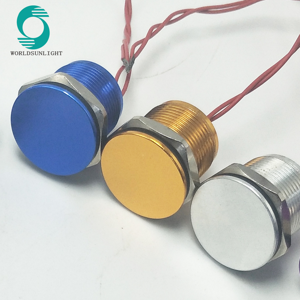 16mm Worldsunlight factory aluminium colored without LED waterproof underwater piezo switches ip68