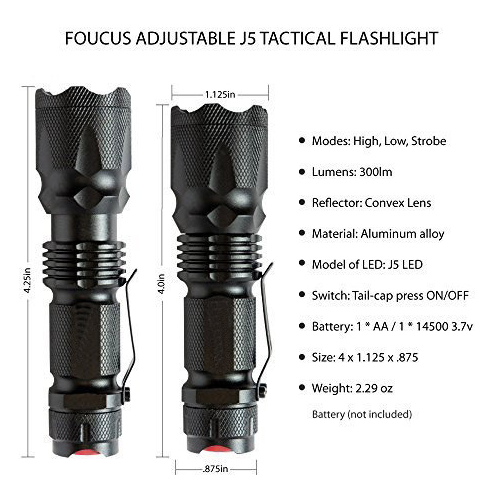 Amazon Hot Sell J5 Tactical Flashlight Q5 Portable Zoomable Tactical Led Flashlight