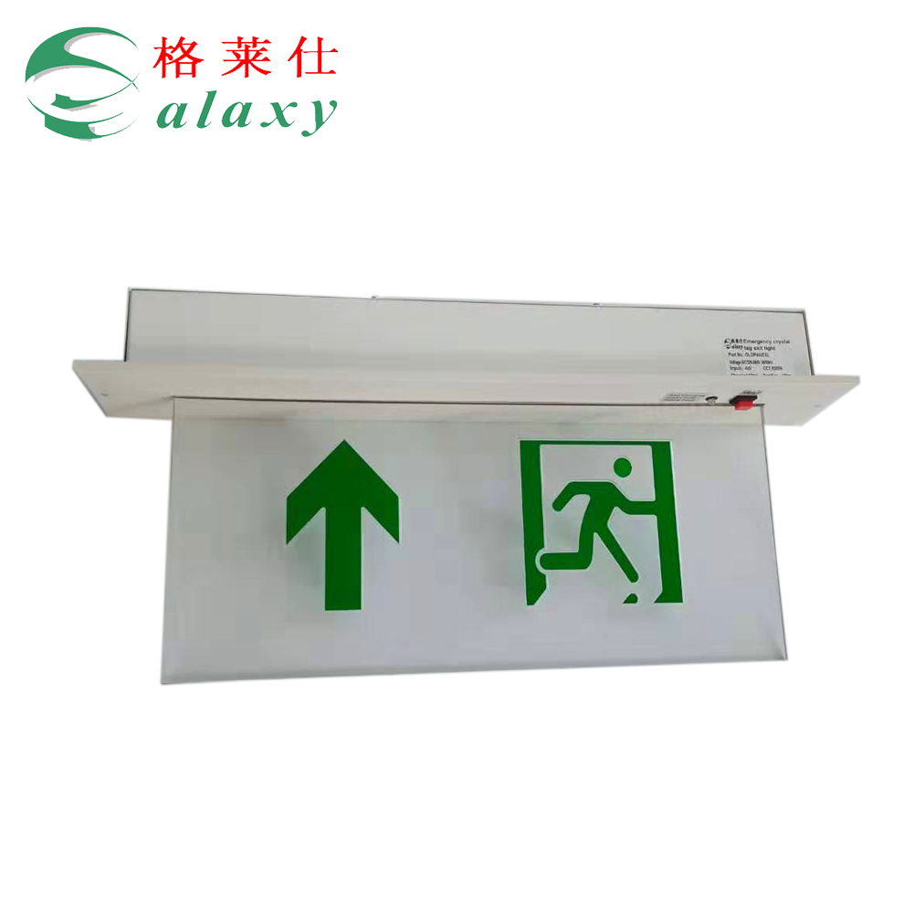 Wall mount transparent rechargeable safety fire exit sign led emergency light