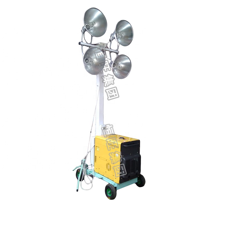 Small portable battery powered led light tower