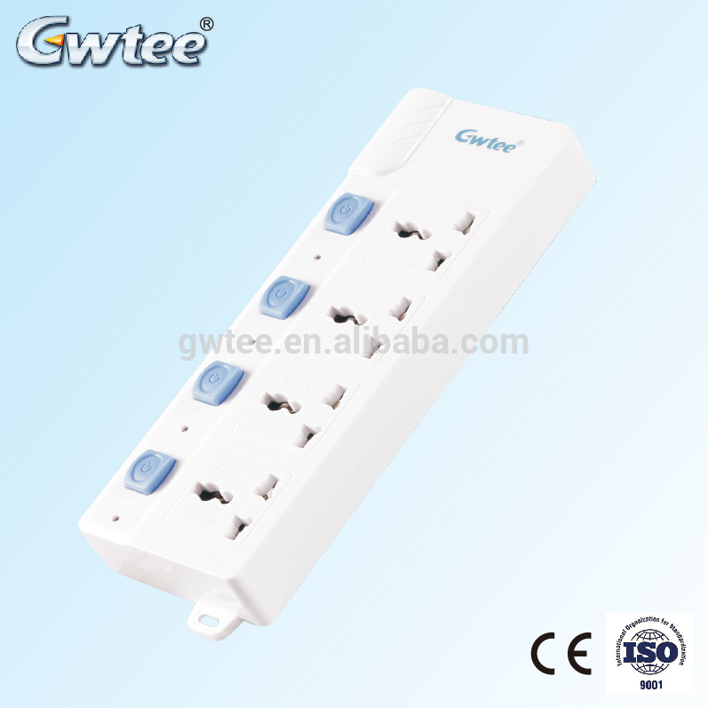 Super quality 220-250V 10A 2500W greece extension socket GT-6134