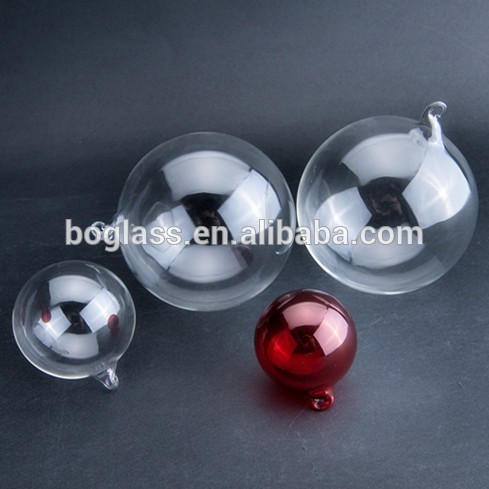 hand blown clear hanging glass baubles,glass decorative hanging balls