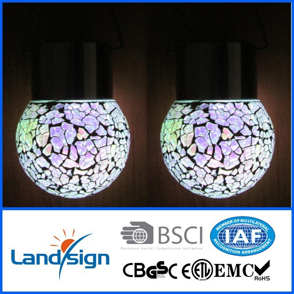 Solar light mosica,solar Light Garden Hanging Lights With Glass And Mosaic Type