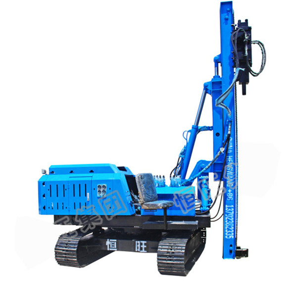 Highway drop hammer pile driver guardrail post driving machine
