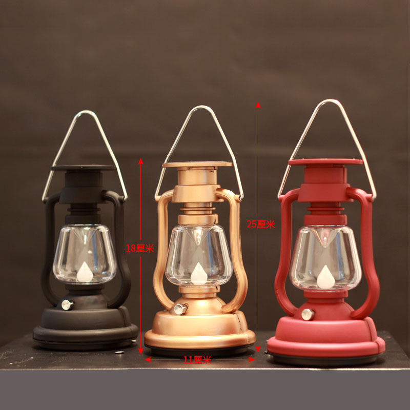 7Led rechargeable hand crank solar camping lantern