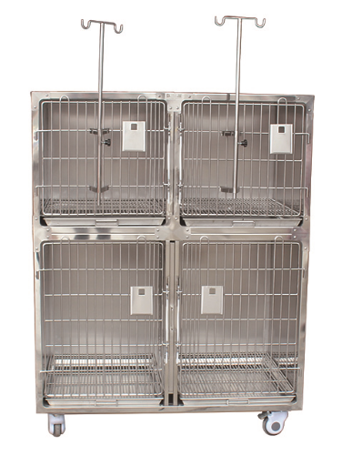 Stainless steel veterinary cage in animal clinic Inpatient oxygen chamber cage power supply