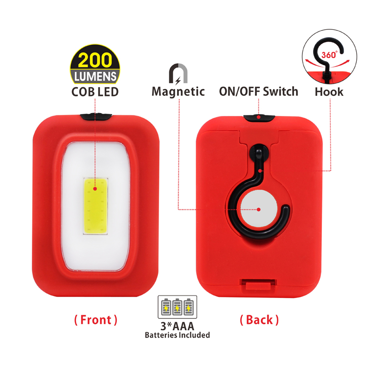 New Hot Product 200 Lumens Mini COB Led Work Light With Hook