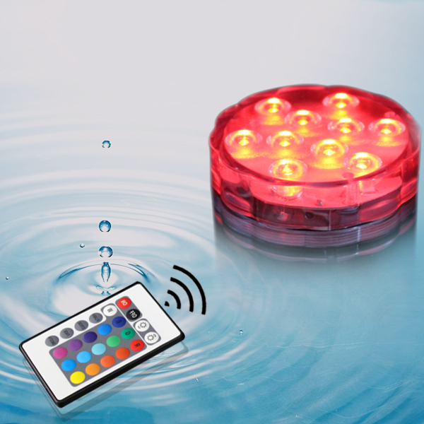 Hot sale Submersible LED Lights IR Remote Controlled RGB Changing Multi Color Light Decoration