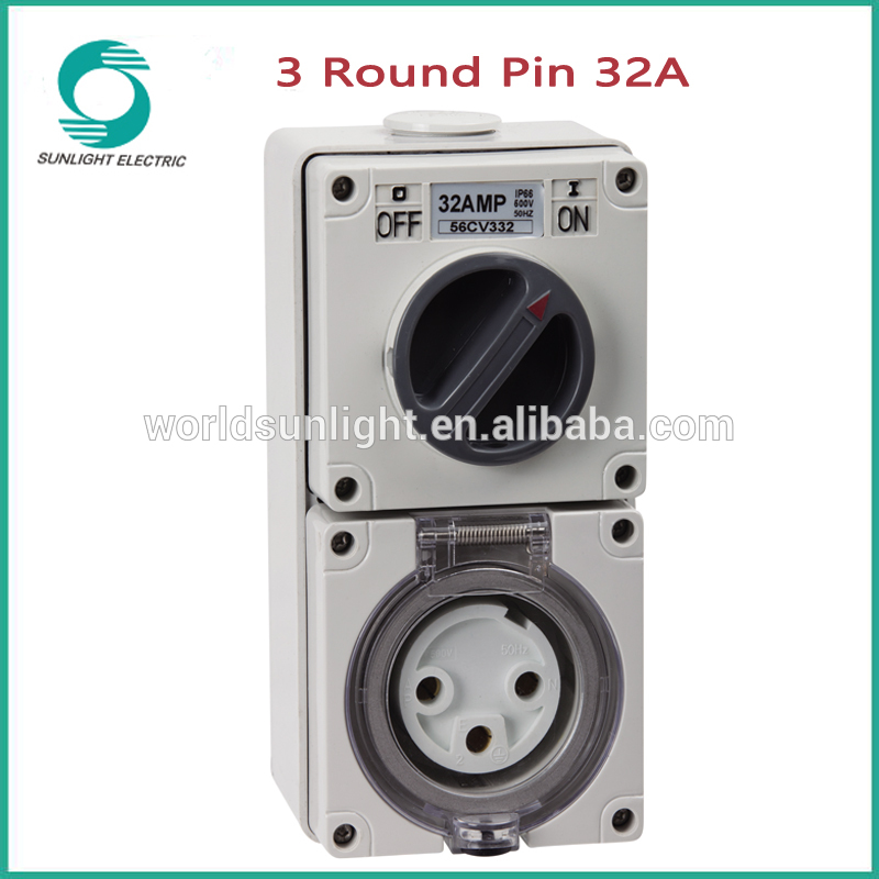 IP66 56CV532 5 pin 32A 500V switch socket