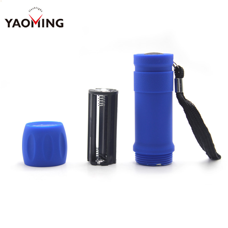 Colorful Rubber coated plastic 9LED torch with 3*AAA Battery flashlight