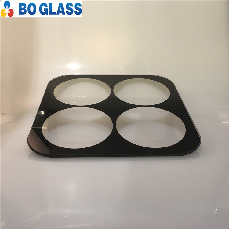 customized black silkscreen tempered glass China supplier