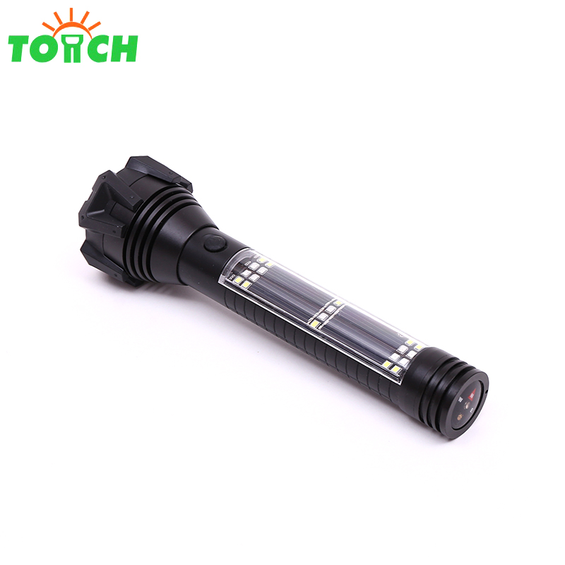 Solar Rechargeable LED emergency and self defense high power led linterna rechargeable flashlight tactical led torch flashlight