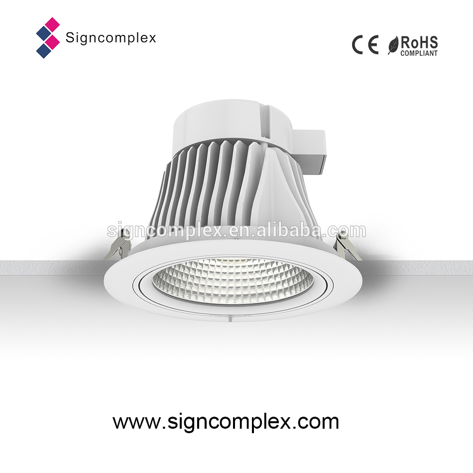 Luna COB Downlight 6, cut out 150mm 25w with TUV, CE, ROHS, 3 years warranty time