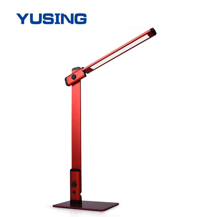 3 colors optional Stepless Dimming 12W Aluminum LED Desk Lamp With USB Charging Port