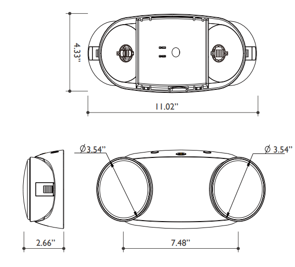 Oval Adjustable High Output LED Emergency Lamps