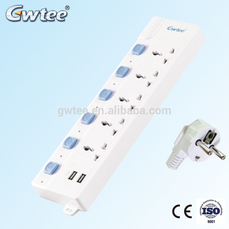 sliding 4 way fused electrical socket GT-6138