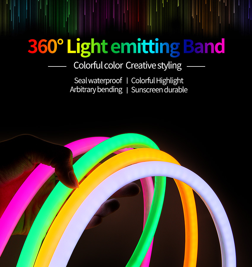 2835 5050 outdoor waterproof IP67 led flexible hose neon flex rope tube strip light 12V 220V