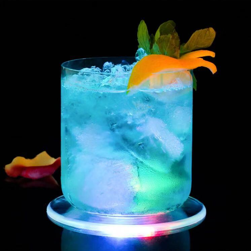 Colorful Acrylic Led Flashing drinking coasters for sale